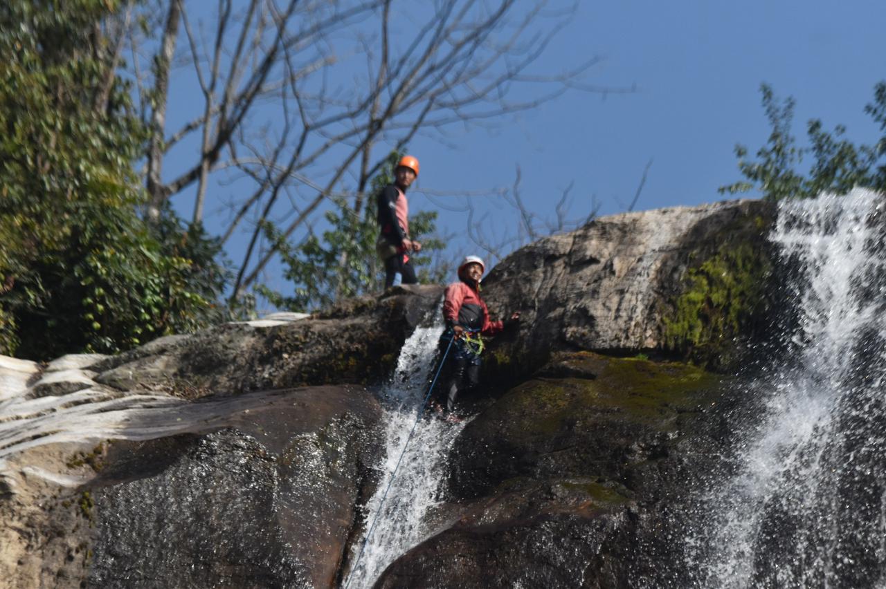 Everest summiteer Kishor Jabegu brings canyoning to Panchthar's Muwa Falls for the first time